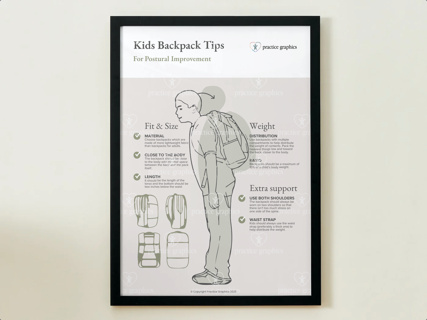 Kids backpack tips Poster